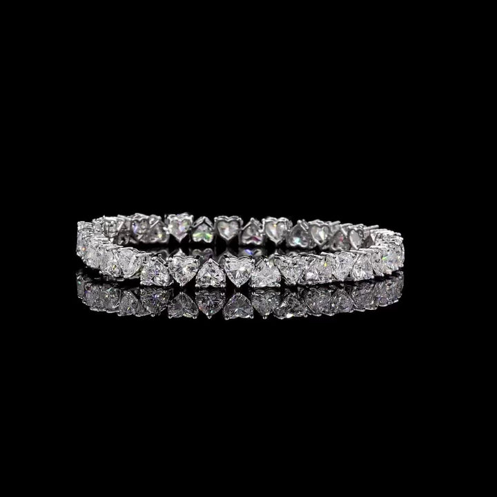 Beloved 15 ct Classic Heart-Shaped Grown Diamond Tennis Bracelet