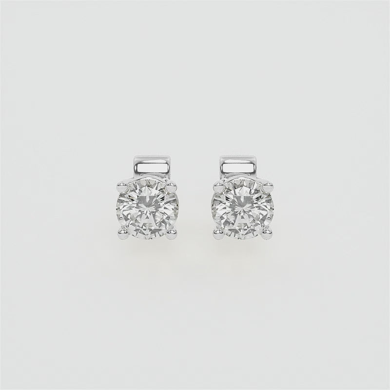 Timeless 5 ct tw Round Lab-Grown Diamond Stud Earrings 18K Gold