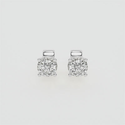 Timeless 5 ct tw Round Lab-Grown Diamond Stud Earrings 18K Gold