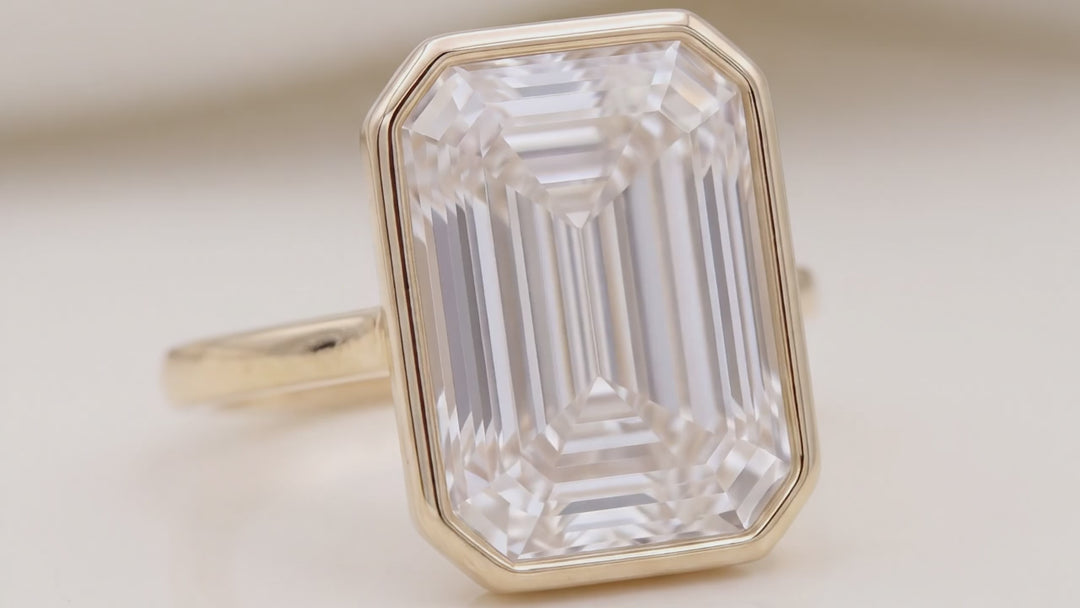 Colorless Emerald-Cut Lab-Grown Diamond Ring