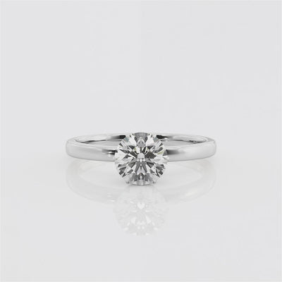 1-Carat Lab-Grown Round Diamond Solitaire Engagement Ring In 18K Gold