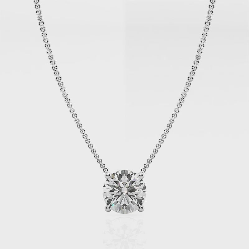 Round-cut Lab Grown Diamond Solitaire Pendant