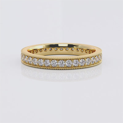 Milgrain Channel Lab Grown Diamond Eternity Ring In 18K Gold