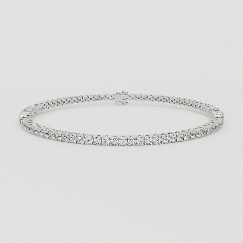 Classic Round Lab Grown Diamond Tennis Bracelet In 18K Gold 3 ct total weight