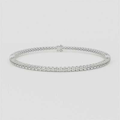 Classic Round Lab Grown Diamond Tennis Bracelet In 18K Gold 3 ct total weight