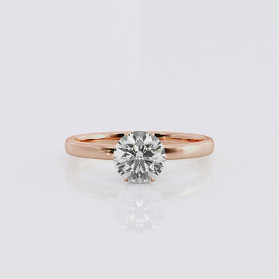 1-Carat Lab-Grown Round Diamond Solitaire Engagement Ring In 18K Gold