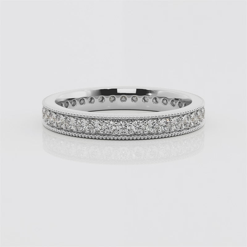 Milgrain Channel Lab Grown Diamond Eternity Ring In 18K Gold