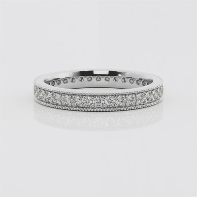 Milgrain Channel Lab Grown Diamond Eternity Ring In 18K Gold