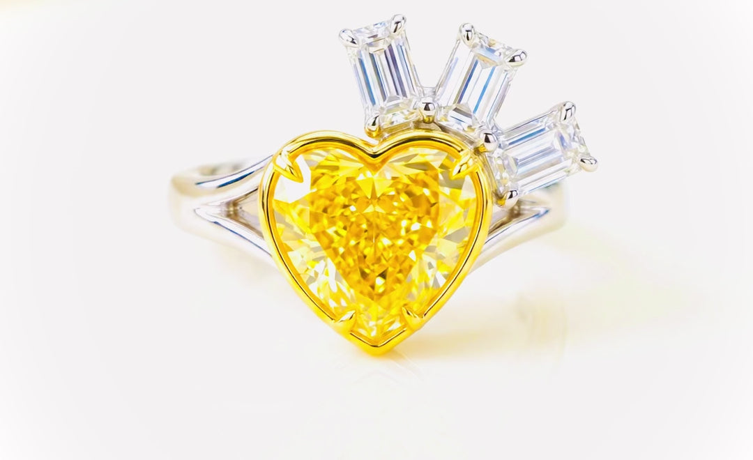 FIY heart shape diamond bezel setting