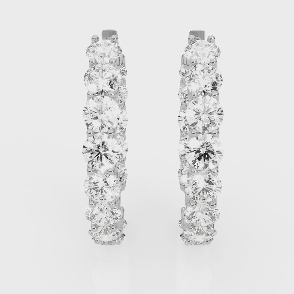 Medium Lab Grown Diamond Huggie Hoop Earrings 18K Gold