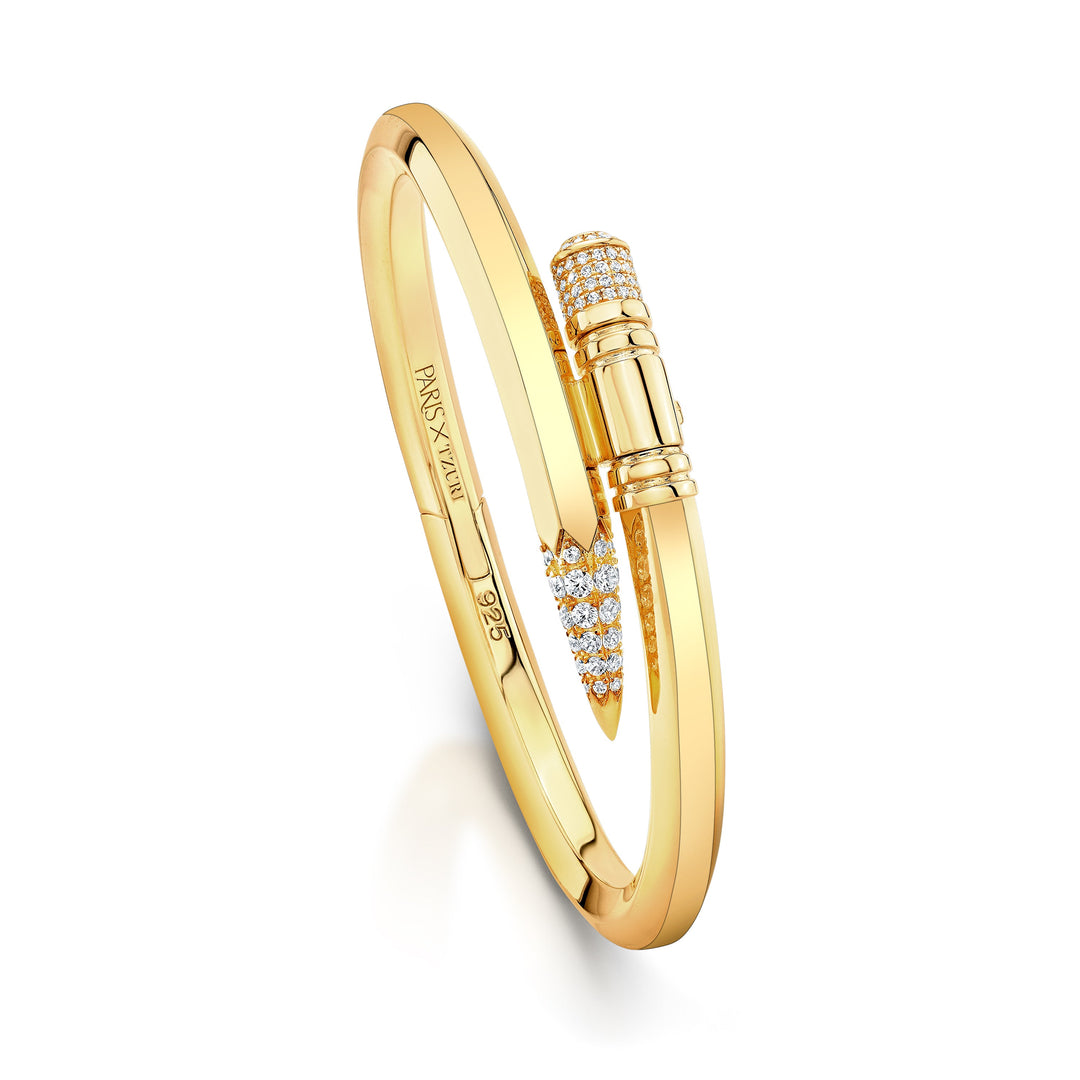 Paris X TZURI Travel Collection bracelet in yellow gold-plated sterling silver with cubic zirconia
