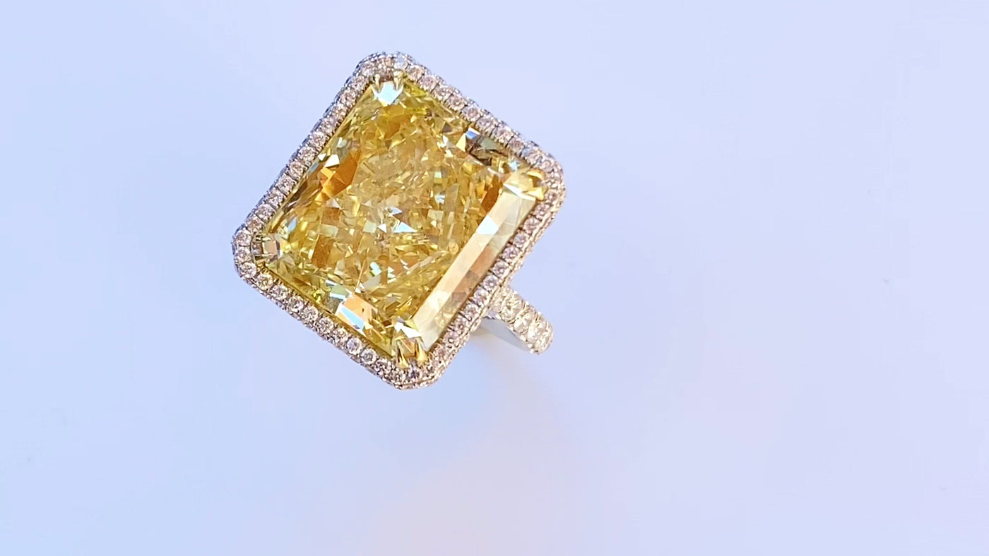 "Splendid time" fancy yellow diamond ring