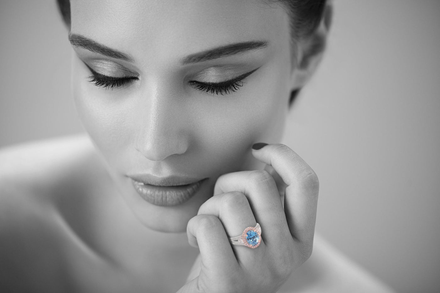 "Antique Muse" natural blue zircon ring - Surround Art & Diamonds Jewelry by Surround Art & Diamonds