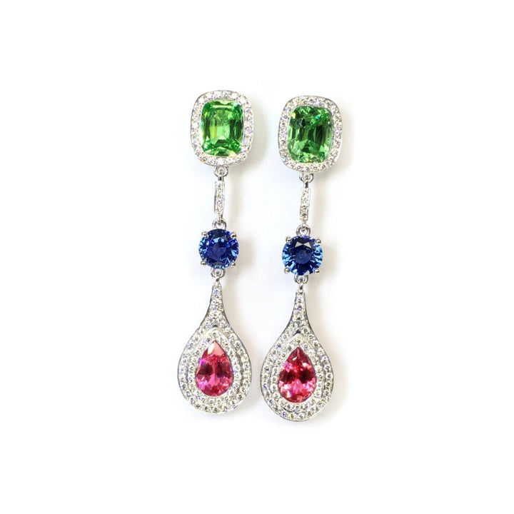 "Celebration" multicolor gem-stone earrings - Surround Art & Diamonds Jewelry by Surround Art & Diamonds