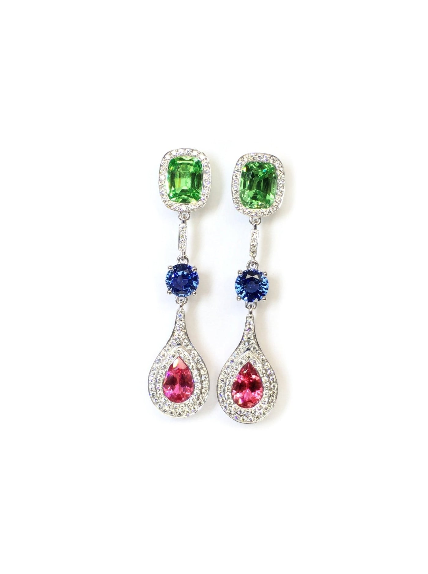 "Celebration" multicolor gem-stone earrings - Surround Art & Diamonds Jewelry by Surround Art & Diamonds
