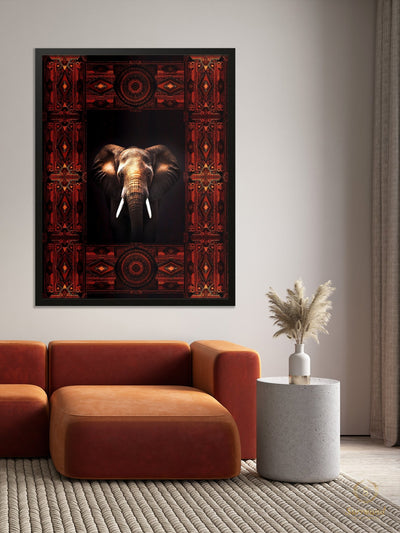 Elephant - Surround Art & Diamonds Digital Art Print by VeritAs