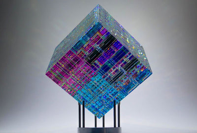 Fine Art Sculpture ''Chroma Cube'' - Surround Art & Diamonds Sculpture by Jack Storms