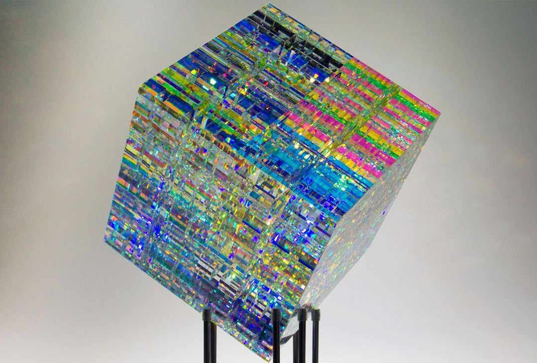 Magic Chroma Cube Art Decoration Ornaments, Multi Color Glass Statue Creative Vertical Crystal Sculpture for Home Art Office Ornament:-Yellow|6x6x6cm Magic Chroma Cube Art Decoration Ornaments, Multi Color Glass Statue Creative Vertical Crystal Sculpture for Home Art Office Ornament:-Yellow|6x6x6cm
