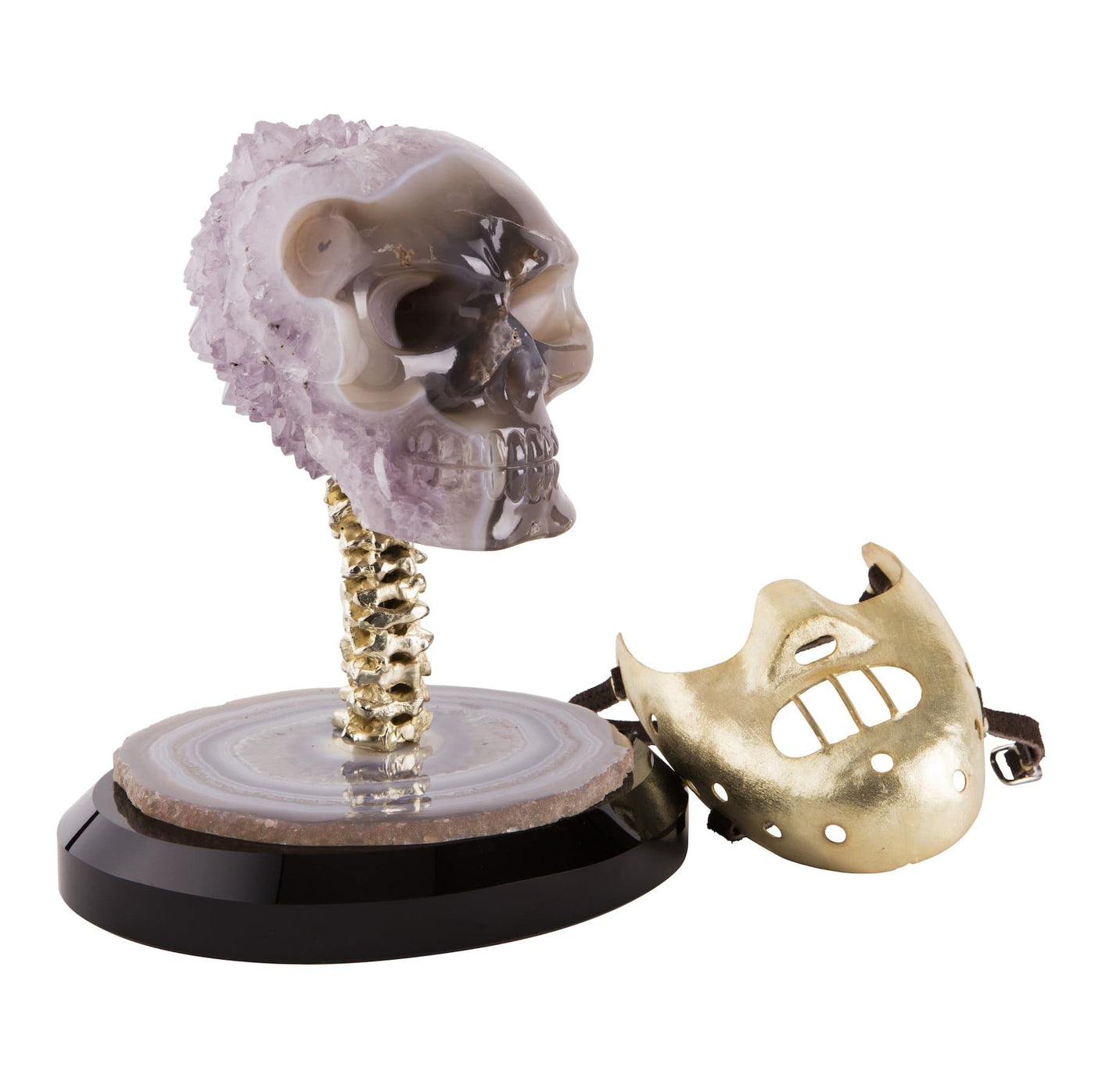 Fine Art Sculpture "Lecter Skull" - Surround Art & Diamonds Sculpture by L'Aquart