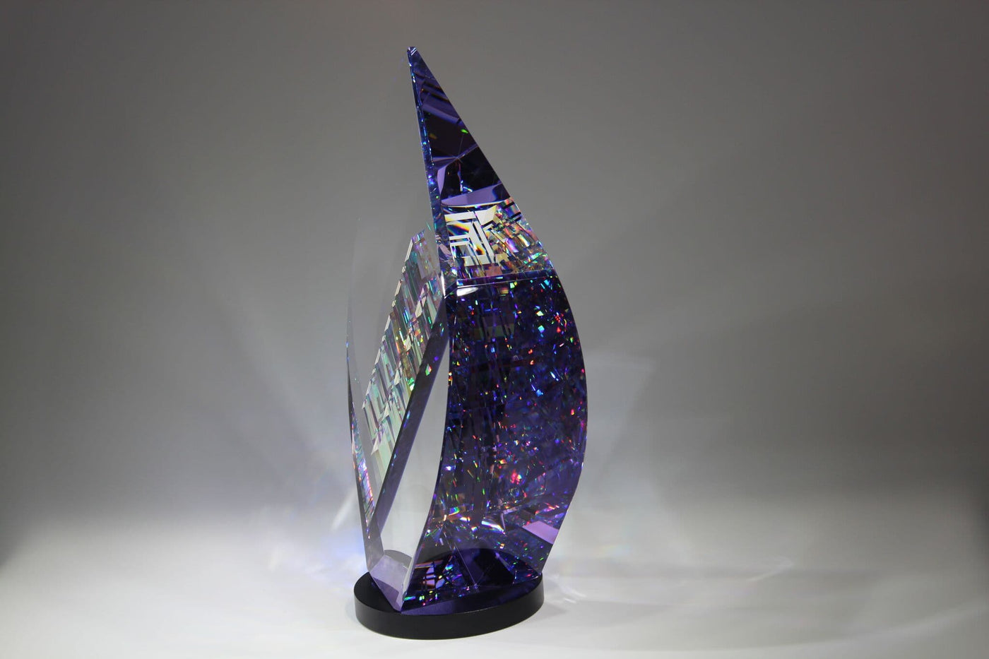 Fine Art Sculpture ''Purple Phoenix'' - Surround Art & Diamonds Sculpture by Jack Storms