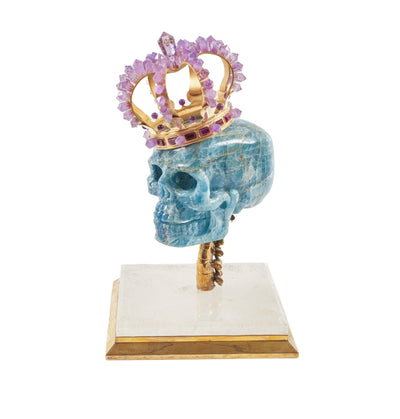 Fine Art skull sculpture "The King" - Surround Art & Diamonds Sculpture by L'Aquart
