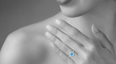 "Gentle Glance" natural blue zircon ring - Surround Art & Diamonds Jewelry by Surround Art & Diamonds
