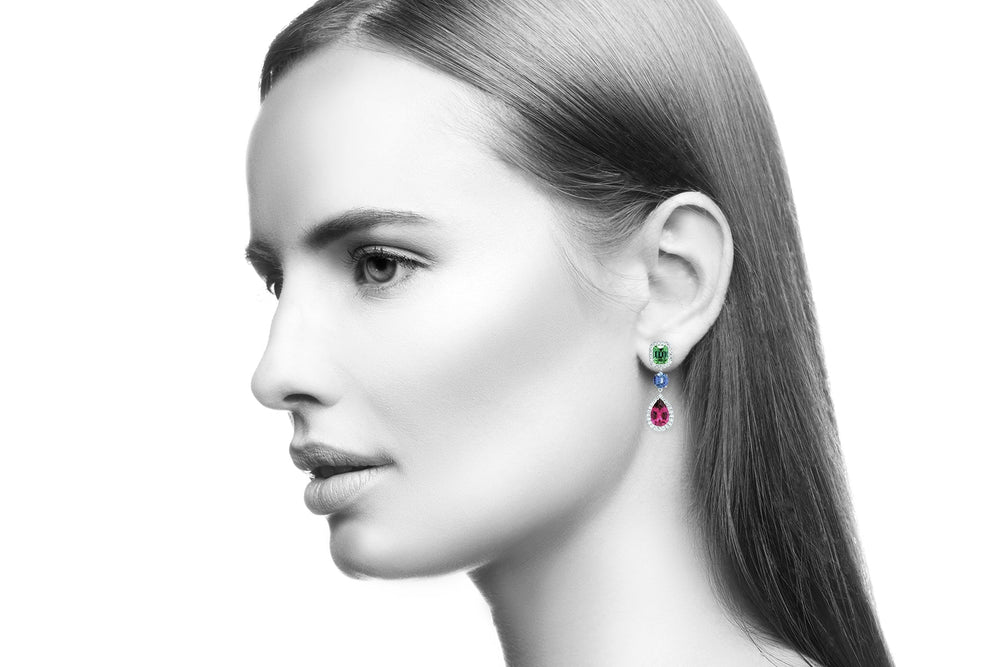 Multicolor gem-stone earrings "Charming Cocktail" - Surround Art & Diamonds Jewelry by Surround Art & Diamonds