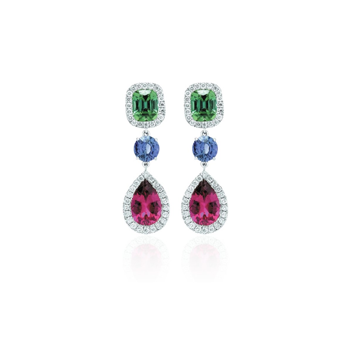 Multicolor gem-stone earrings "Charming Cocktail" - Surround Art & Diamonds Jewelry by Surround Art & Diamonds