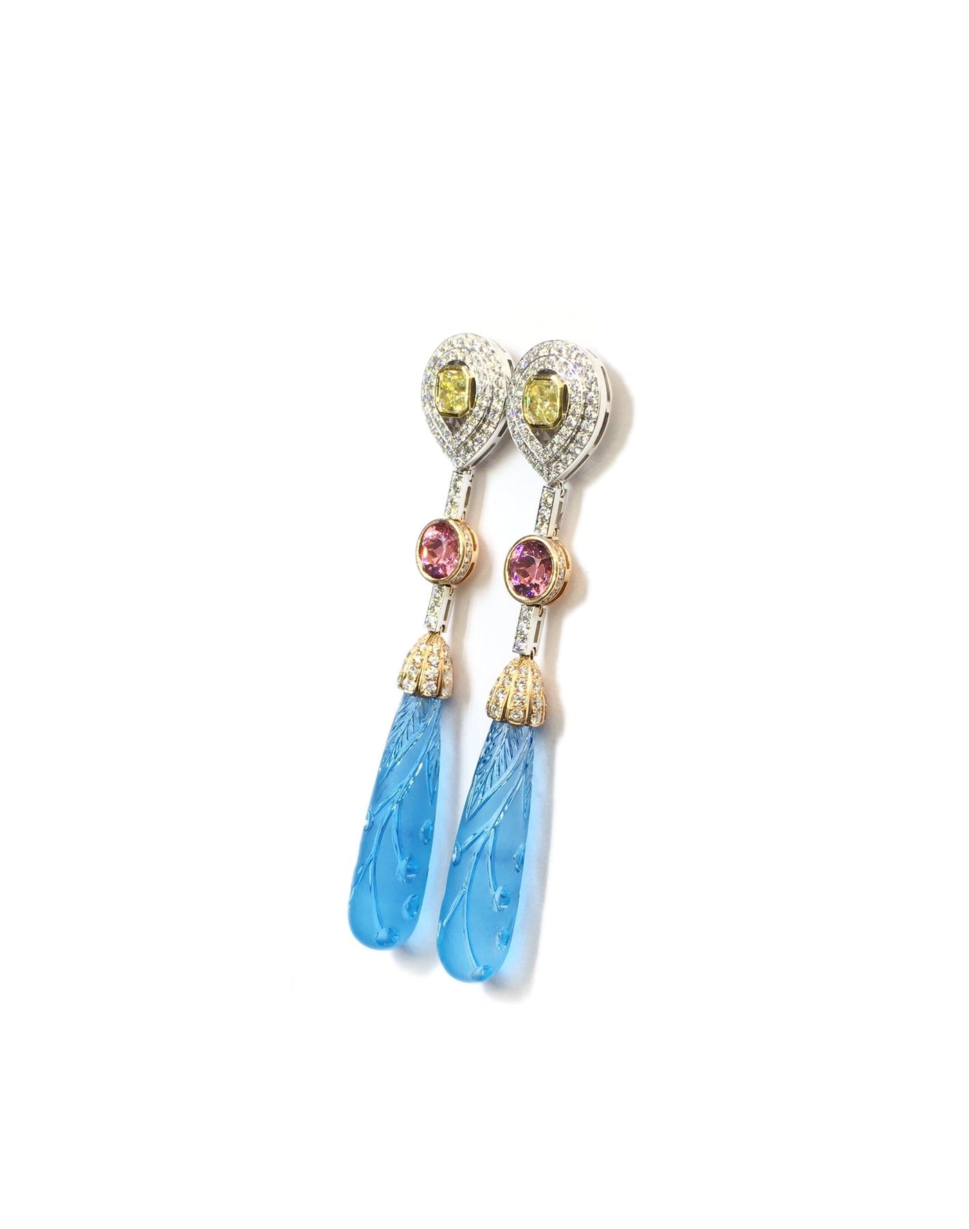 Multicolor gem-stone earrings "The garden" - Surround Art & Diamonds Jewelry by Surround Art & Diamonds
