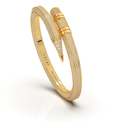 Signature "Bling" bracelet in gold - Surround Art & Diamonds Jewelry by TZURI