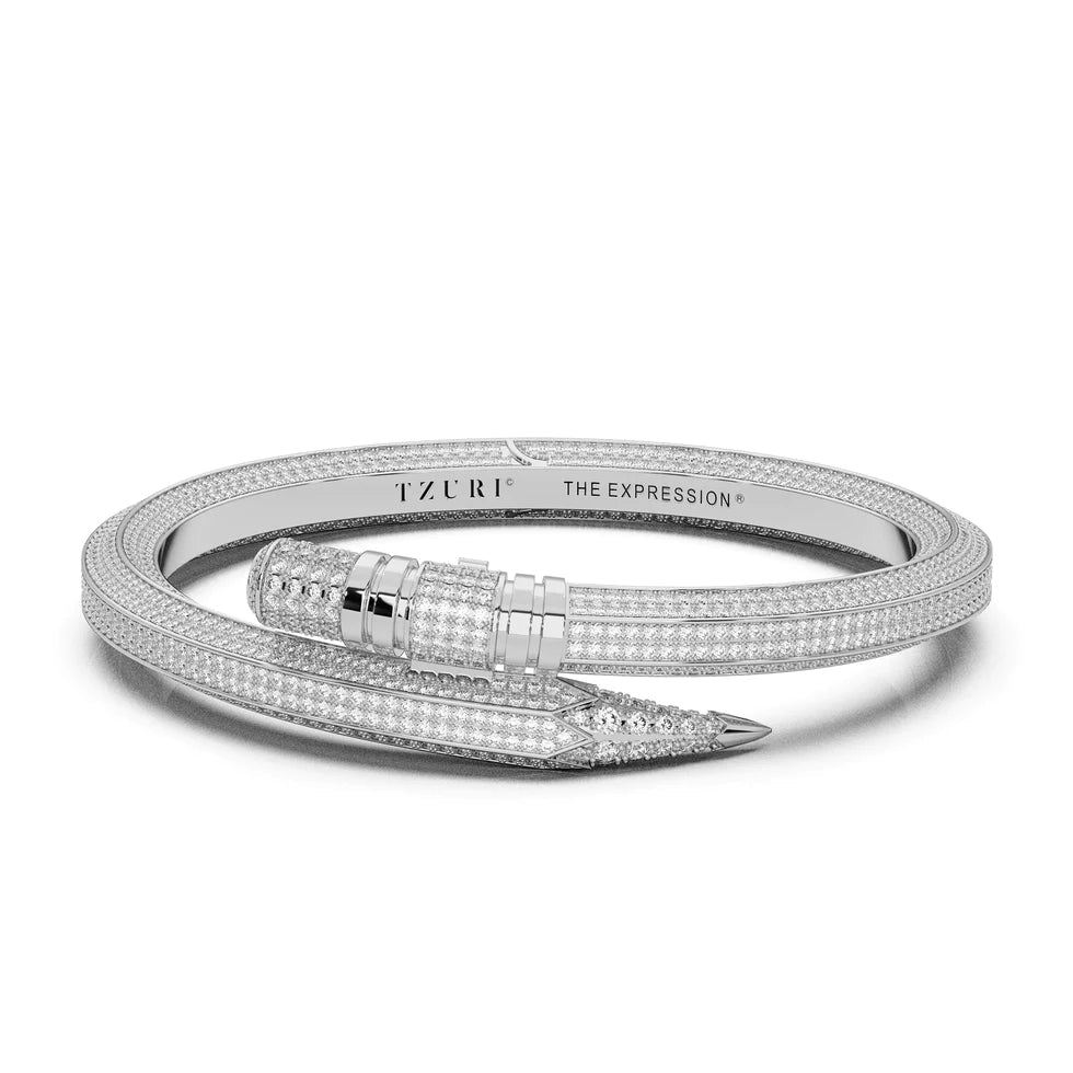 Signature "Bling" bracelet in white gold - Surround Art & Diamonds Jewelry by TZURI