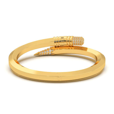 "Signature" Gold Large Expression Bracelet - Surround Art & Diamonds Jewelry by TZURI