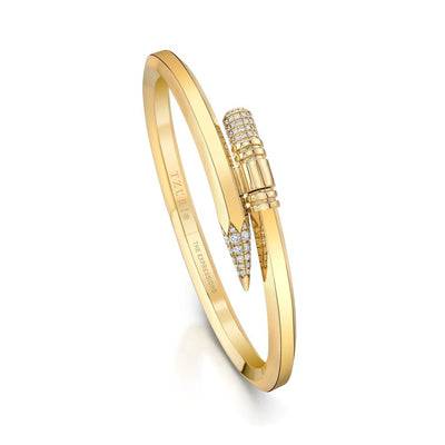 "Signature" Gold Medium Expression Bracelet - Surround Art & Diamonds Jewelry by TZURI