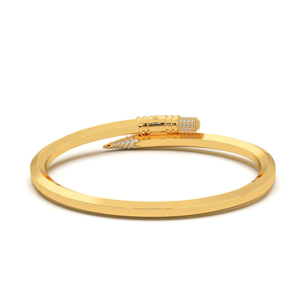 "Signature" Gold Small Expression Bracelet - Surround Art & Diamonds Jewelry by TZURI