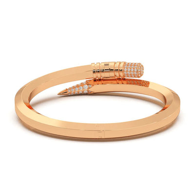 "Signature" Rose Gold Large Expression Bracelet - Surround Art & Diamonds Jewelry by TZURI