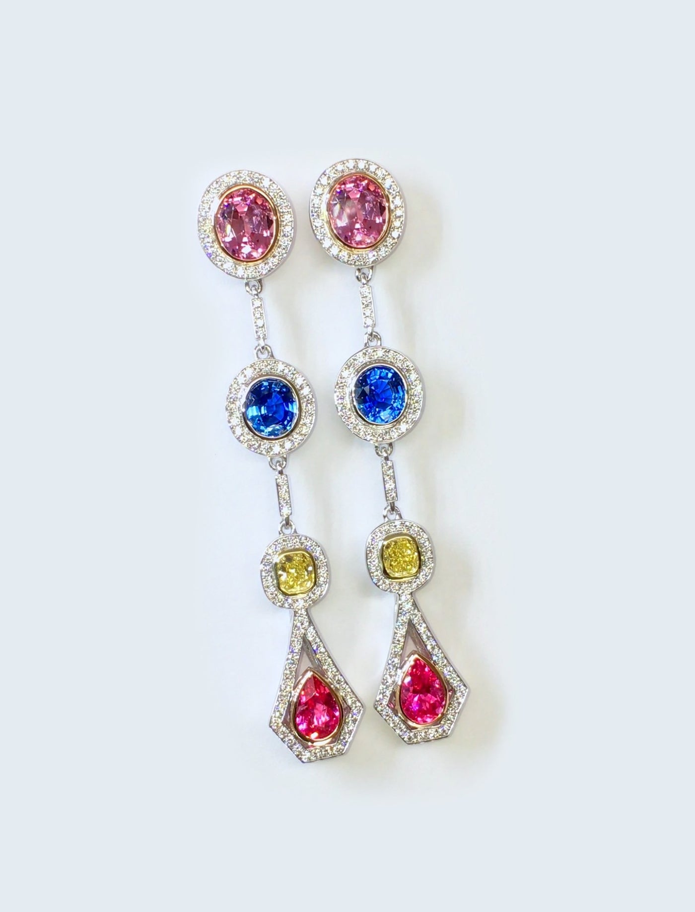 "Sounds of music" multicolor gem-stone earrings - Surround Art & Diamonds Jewelry by Surround Art & Diamonds