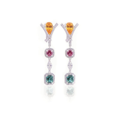 "Sparkling moments" multicolor gem-stone earrings - Surround Art & Diamonds Jewelry by Surround Art & Diamonds