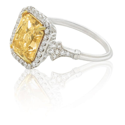 "Vintage Luxury" fancy yellow diamond ring - Surround Art & Diamonds Jewelry by Surround Art & Diamonds