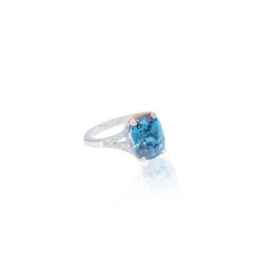 "Voyage of Love" natural blue zircon ring - Surround Art & Diamonds Jewelry by Surround Art & Diamonds